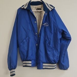 Vintage blue Butwin Lined Jacket with Striped Collar